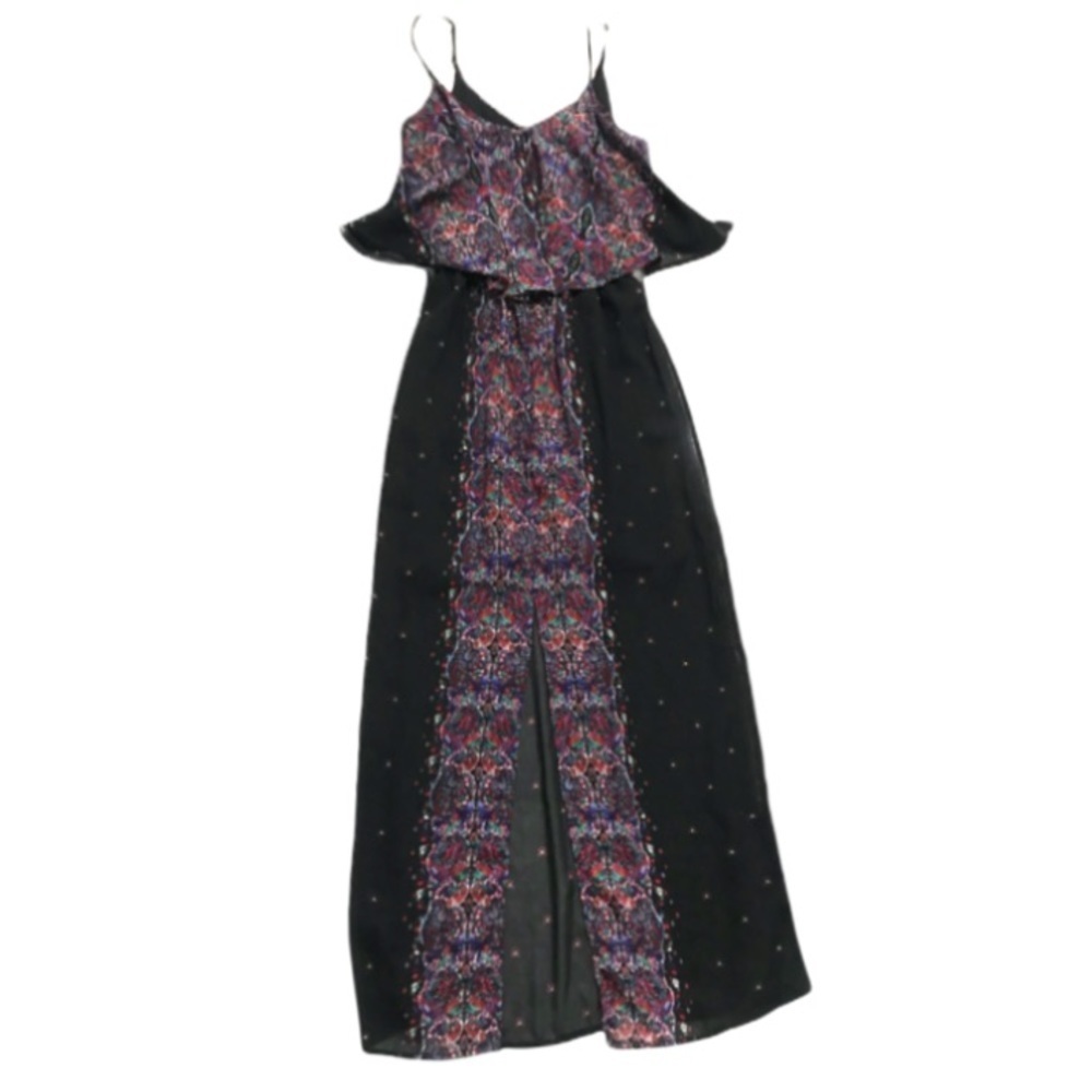 Japna sleeveless flutter maxi dress front slit m - Picture 2 of 8